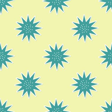 Yeşil Deniz kestanesi ikonu sarı arka planda izole edilmiş pürüzsüz desen. Vektör..