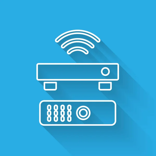 White Line Wireless Multimedia Und Box Receiver Und Player Mit — Stockvektor