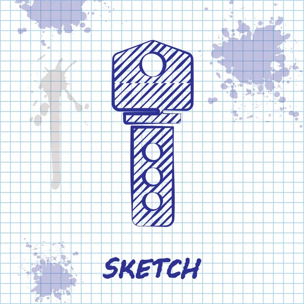 Ключова Ікона Sketch Line House Ізольована Білому Тлі Вектор — стоковий вектор