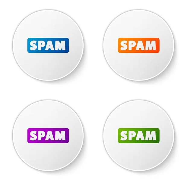 Icona Spam Colori Isolata Sfondo Bianco Imposta Icone Nei Pulsanti — Vettoriale Stock