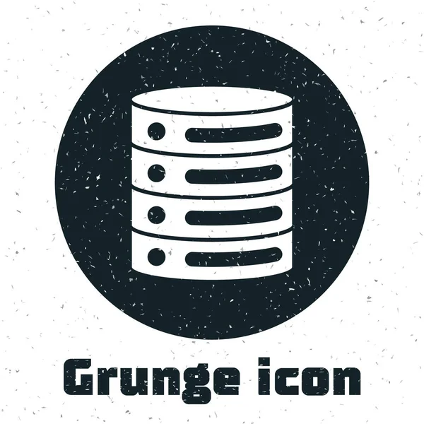 Grunge Server Daten Web Hosting Icon Isoliert Auf Weißem Hintergrund — Stockvektor