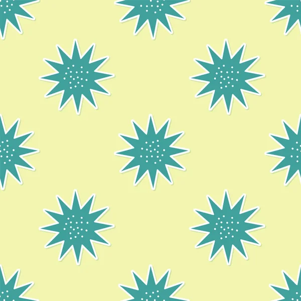 Yeşil Deniz kestanesi ikonu sarı arka planda izole edilmiş pürüzsüz desen. Vektör..