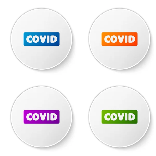 Barva Corona Virus Covid Ikona Izolované Bílém Pozadí Bakterie Bakterie — Stockový vektor