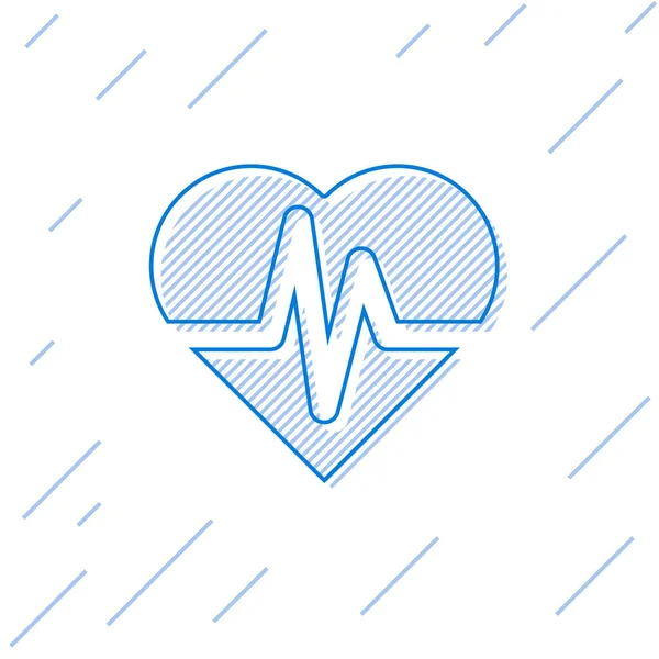 Blauwe Lijn Ziektekostenverzekering Pictogram Geïsoleerd Witte Achtergrond Patiëntenbescherming Beveiliging Veiligheid — Stockvector