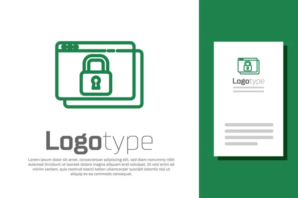 Línea Verde Asegure Sitio Con Https Icono Ssl Aislado Sobre — Archivo Imágenes Vectoriales