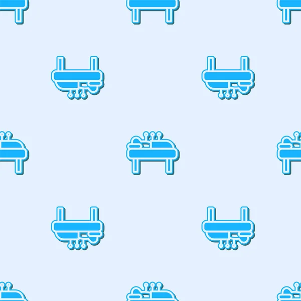 Blue line Acupuncture therapy icon isolated seamless pattern on grey background. Chinese medicine. Holistic pain management treatments.  Vector.