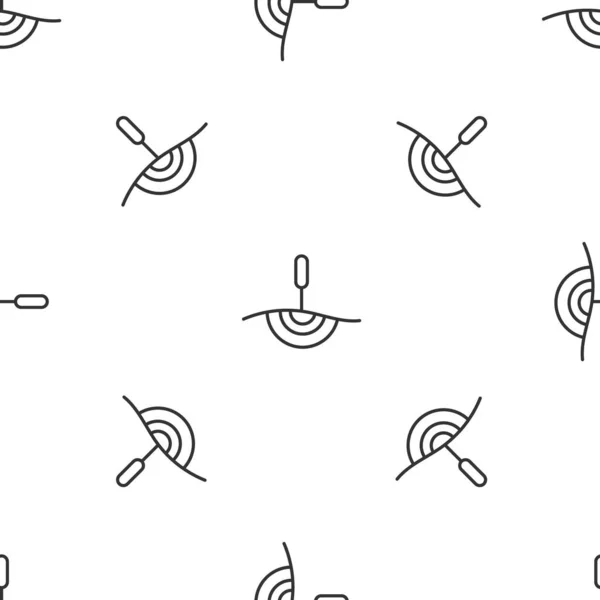 Grey line Acupuncture therapy icon isolated seamless pattern on white background. Chinese medicine. Holistic pain management treatments.  Vector.