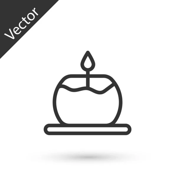 Иконка Ароматной Свечи Серой Линии Выделена Белом Фоне Вектор — стоковый вектор