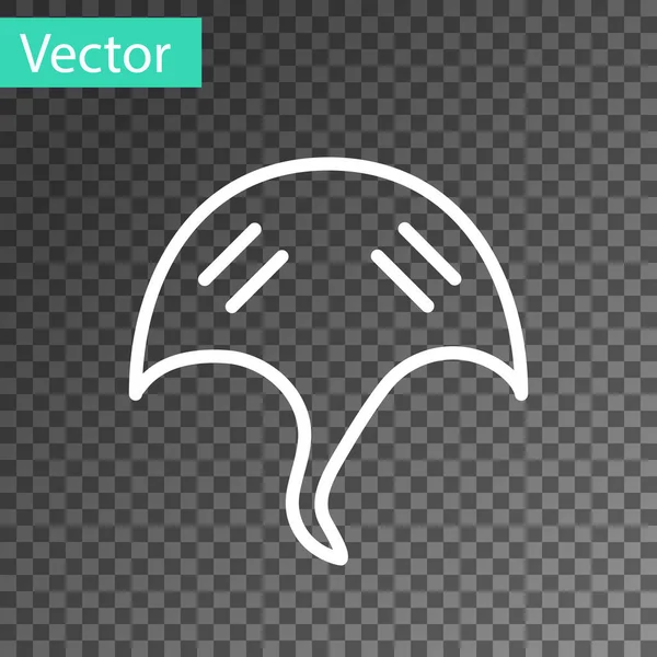 Иконка Stingray Белой Линии Изолирована Прозрачном Фоне Вектор — стоковый вектор