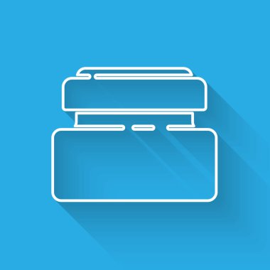 Beyaz çizgi krem ya da uzun gölgeli losyon kozmetik tüp ikonu. Erkekler için vücut bakım ürünleri. Vektör İllüstrasyonu.