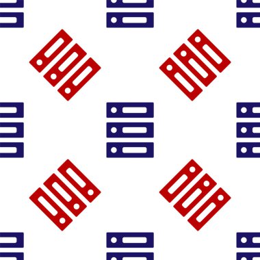 Mavi ve kırmızı sunucu, Data, Web sunucu simgesi izole edilmiş beyaz arkaplan üzerinde kusursuz desen. Vektör İllüstrasyonu.