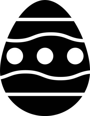 Beyaz arka planda siyah paskalya yumurtası ikonu var. Mutlu Paskalyalar. Vektör İllüstrasyonu.