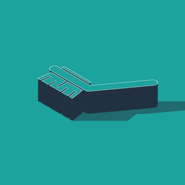 Temizlik simgesi için Isometric Fırçası yeşil arkaplanda izole edildi. Temizlik hizmeti konsepti. Vektör İllüstrasyonu.