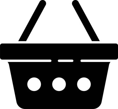 Siyah alışveriş sepeti simgesi beyaz arkaplanda izole edildi. İnternetten satın alma konsepti. Servis tabelası. Alışveriş arabası sembolü. Vektör İllüstrasyonu.