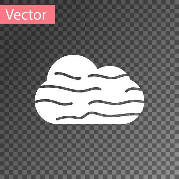 Witte Mist Wolk Pictogram Geïsoleerd Transparante Achtergrond Vector Illustratie — Stockvector