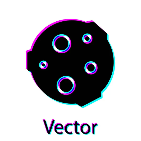 Icono Luna Negra Aislado Sobre Fondo Blanco Ilustración Vectorial — Vector de stock