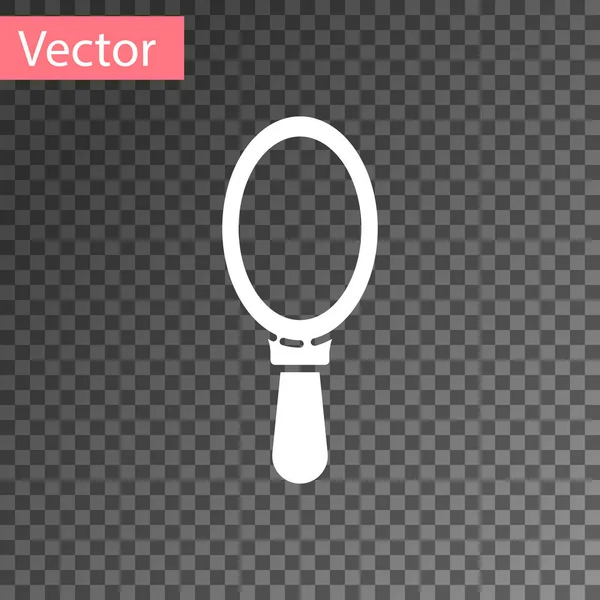 White Hand Spiegel Symbol Isoliert Auf Transparentem Hintergrund Vektorillustration — Stockvektor