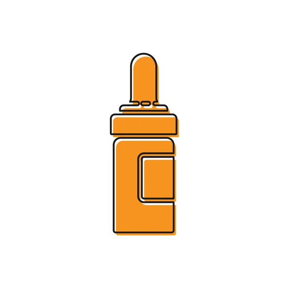 Oranje Baard Snorren Verzorging Olie Fles Pictogram Geïsoleerd Witte Achtergrond — Stockvector