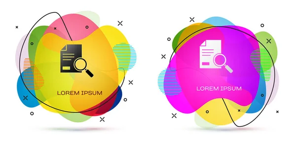 Document Couleur Avec Icône Recherche Isolée Sur Fond Blanc Fichier — Image vectorielle