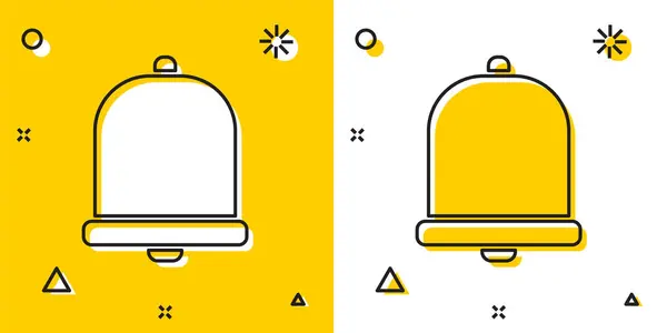 Icono Campana Iglesia Negra Aislado Sobre Fondo Amarillo Blanco Símbolo — Vector de stock