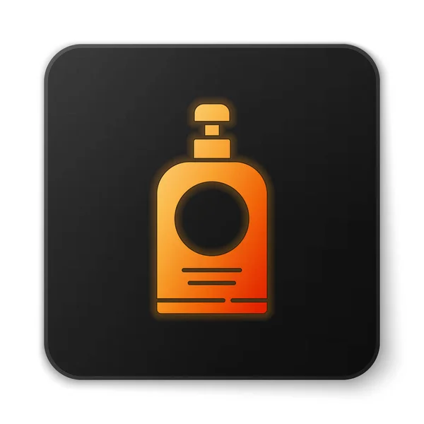 Orangefarbenes Leuchtendes Neonfarbenes Flaschensymbol Für Handdesinfektionsmittel Isoliert Auf Weißem Hintergrund — Stockvektor