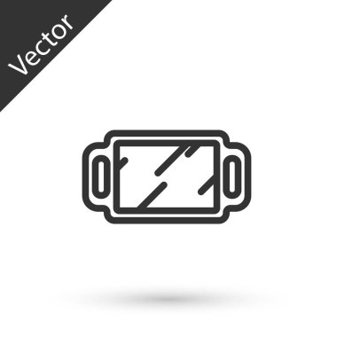 Gri çizgi. El aynası simgesi beyaz arkaplanda izole edilmiş. Vektör İllüstrasyonu.