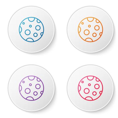 Ay renk çizgisi simgesi beyaz arkaplanda izole edildi. Simgeleri daire düğmelerine ayır. Vektör İllüstrasyonu.