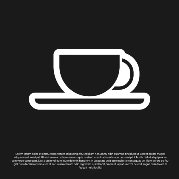Schwarze Kaffeetasse Symbol Isoliert Auf Schwarzem Hintergrund Teetasse Vorhanden Heißes — Stockvektor