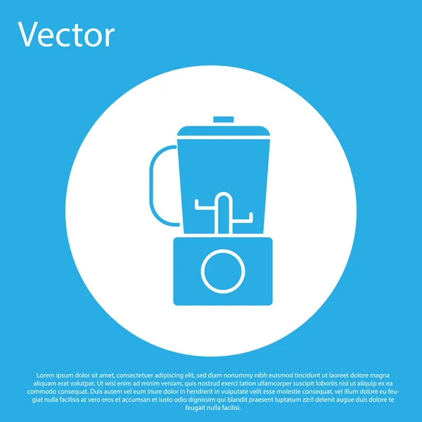 Blaues Blender Symbol Auf Blauem Hintergrund Elektrischer Küchenmixer Mit Schüssel — Stockvektor