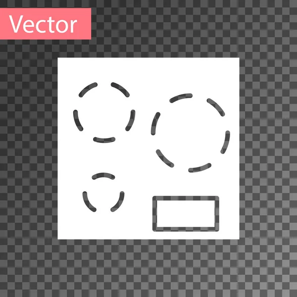 Icône Cuisinière Électrique Blanche Isolée Sur Fond Transparent Plaque Cuisson — Image vectorielle