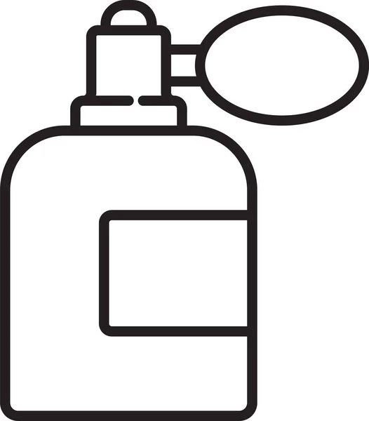 Linea Nera Bottiglia Dopobarba Con Icona Atomizzatore Isolata Sfondo Bianco — Vettoriale Stock