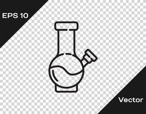 Black Line Glasbong Zum Rauchen Von Marihuana Oder Cannabis Symbol — Stockvektor