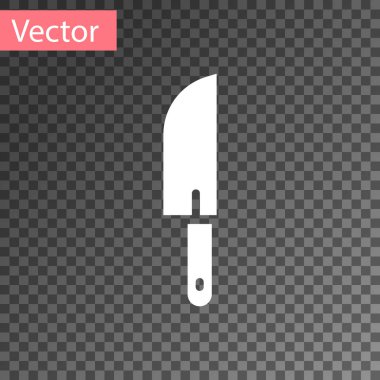 Beyaz Bıçak simgesi şeffaf arkaplanda izole edildi. Çatal bıçak sembolü. Vektör