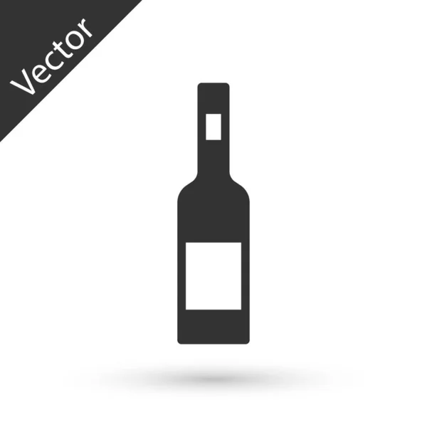 Graue Glasflasche mit Wodka-Symbol isoliert auf weißem Hintergrund. Vektor — Stockvektor