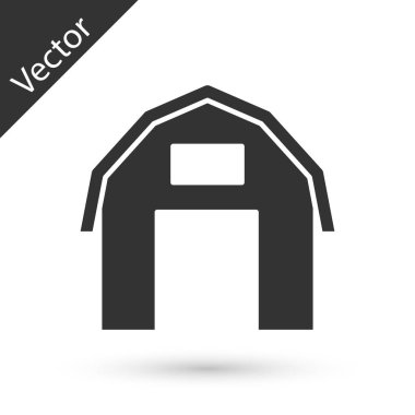 Gri Çiftlik Evi simgesi beyaz arka planda izole edilmiş. Vektör