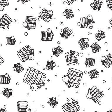 Beyaz arkaplanda anahtar simgesi izole edilmiş siyah çizgi sunucu güvenliği. Güvenlik, güvenlik, koruma kavramı. Vektör