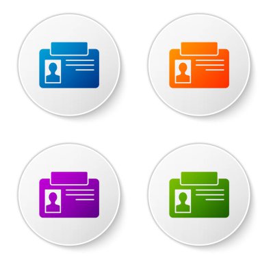 Beyaz arkaplanda izole edilmiş renk tanımlama simgesi. Sunum için, şirketin kimliği için, reklam için kullanılabilir. Simgeleri daire düğmelerine ayır. Vektör