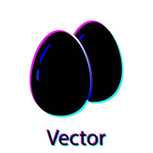 검은 닭 달걀 아이콘은 흰 배경에서 분리되었다. Vector — 스톡 벡터