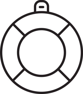 Siyah çizgi Lifebuoy simgesi beyaz arkaplanda izole edildi. Can simidi sembolü. Vektör