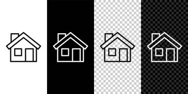 House simgesini siyah beyaz arkaplanda ayır. Ev sembolü. Vektör