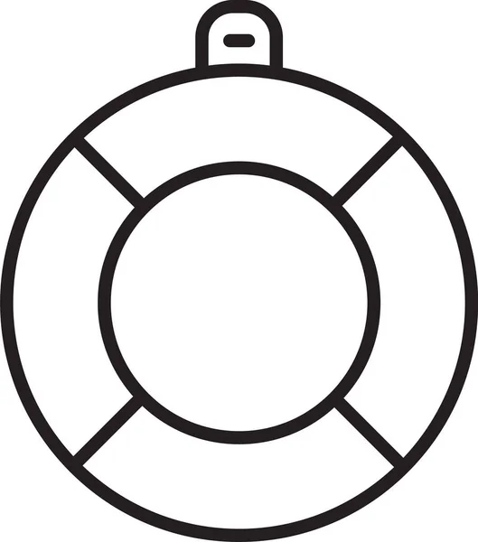 Línea negra Lifebuoy icono aislado sobre fondo blanco. Símbolo del salvavidas. Vector — Vector de stock