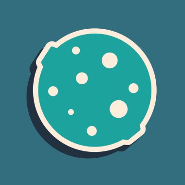 Yeşil Ay simgesi yeşil arkaplanda izole edildi. Uzun gölge tarzı. Vektör İllüstrasyonu