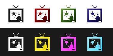 Hava tahmini simgesini siyah ve beyaz arkaplanda izole et. Vektör İllüstrasyonu