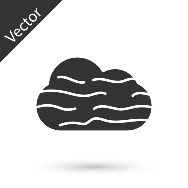 Icona Nebbia grigia e nuvola isolata su sfondo bianco. Illustrazione vettoriale — Vettoriale Stock