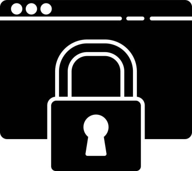 Siyah Güvenli HTTPS ile siteniz, SSL simgesi beyaz arkaplanda izole edildi. İnternet iletişim protokolü. Vektör İllüstrasyonu