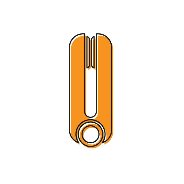 Naranja rizador para el icono del cabello aislado sobre fondo blanco. Icono de plancha para el cabello. Ilustración vectorial — Archivo Imágenes Vectoriales