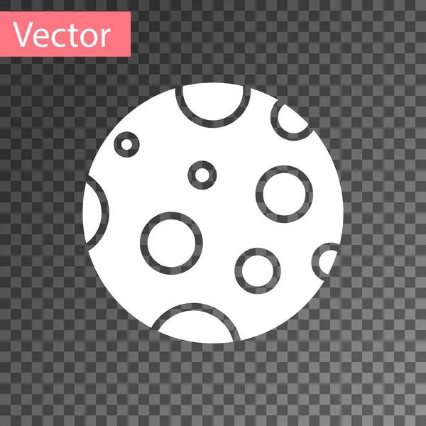 Ícone da Lua Branca isolado em fundo transparente. Ilustração vetorial — Vetor de Stock