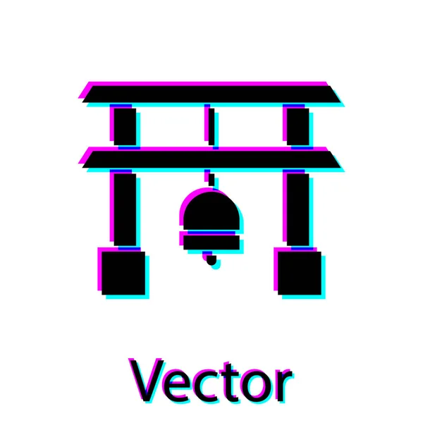 Black Japan Gate icône isolée sur fond blanc. Panneau Torii. Symbole traditionnel japonais de porte classique. Illustration vectorielle — Image vectorielle