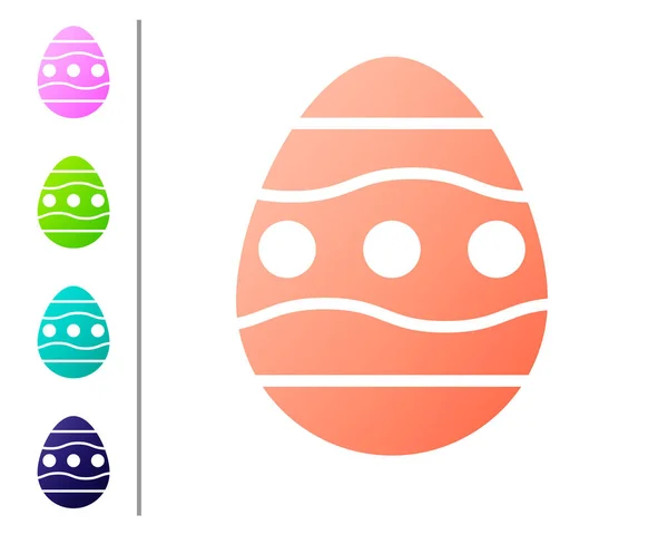 Icono de huevo de Pascua de coral aislado sobre fondo blanco. Feliz Pascua. Establecer iconos de color. Ilustración vectorial — Vector de stock