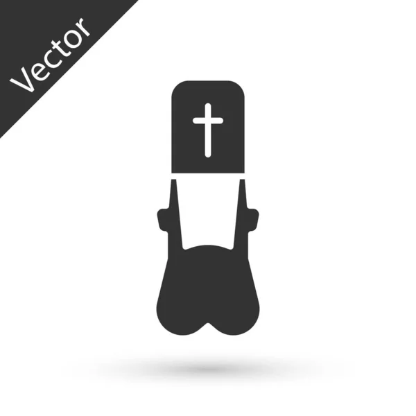Ícone Sacerdote cinzento isolado no fundo branco. Ilustração vetorial — Vetor de Stock